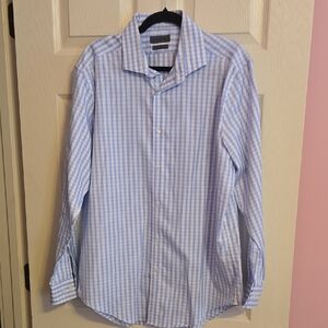 Calvin Klein Light Blue Checkered‎ Dress Shirt